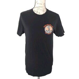 Grundens USA Sweden Fish Anchor Logo T Shirt Black Cotton Size Small Unisex READ